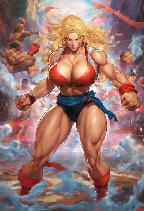 realistic 3d rendering of a big-breasted blond woman, surrounded by stram, six-pack abs, full body photography, hyperrealistic, lactating, leaking milk, milf, big ass