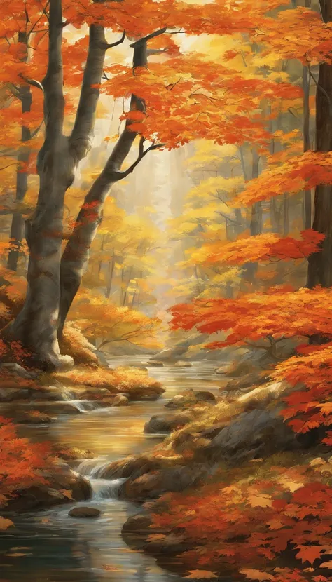 A few maple leaves，closeup cleavage，There is a little white frost on the leaves，Late autumn view，Beautiful views，Heaven and earth are pure，Autumn colors are clear，Everything was beautiful，Golden wind and water dew reflect dazzling light