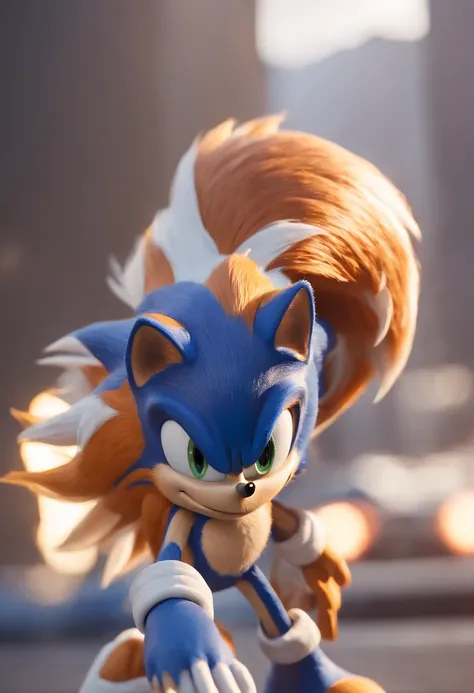 uma mistura de SONIC com um " firefox ", futuristic background, anime, 3d render Filipinas Iceman em tons dourados no nome, segurando uma placa que diz "FENIX INFORMATICS" illustration rendering, fotografia, Realistic