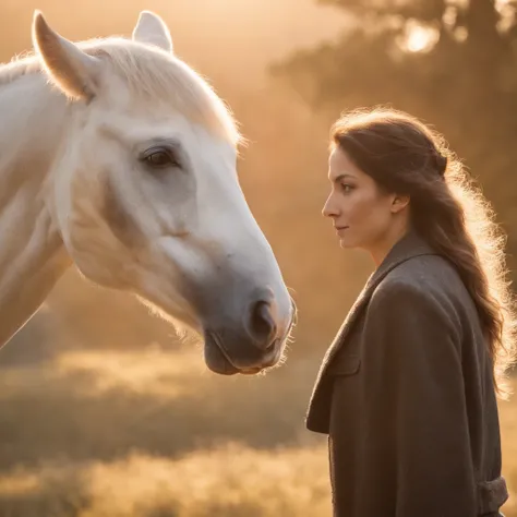 Jungkook standing next to a white horse, uma foto de Wayne England, Vencedor do Concurso Pixabay, romantismo, morning golden hour, Hora de Ouro Brilhante, in the sunset, Luz do Amanhecer, Sunset light, Luz da Hora Dourada, Luz dourada suave, Luz dourada, i...