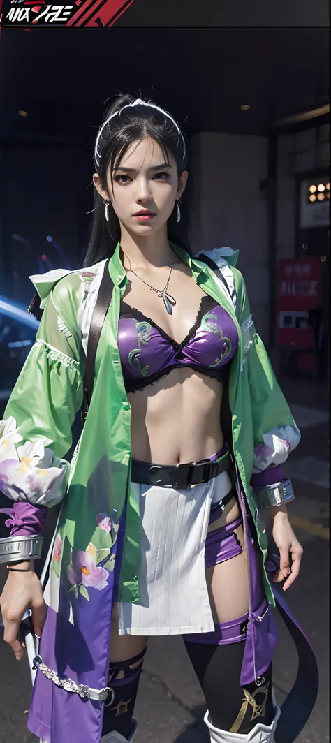 a close up of a person in a costume with a sword, as a character in tekken, female character, tifa lockhart with white hair, katana zero video game character, lunar themed attire, kda, slim body, cyborg - girl with silver hair, upper body avatar, (( medium...