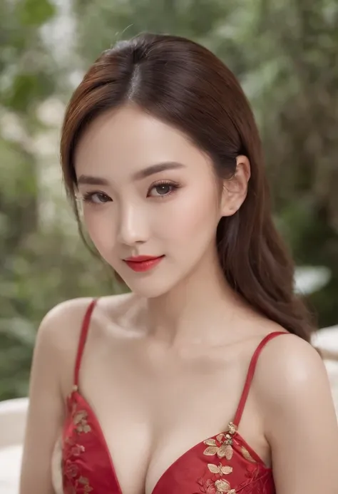 oriental girl with face of jolin tsai, perfect body, Very detailed beautiful face and real skin texture, detailed eye, Double eyelids, pale cheeks, fair skin:1.2, glossy skin, shiny detail simple chanel neckless and chanel earrings, detail Glossy lips:1.4,...