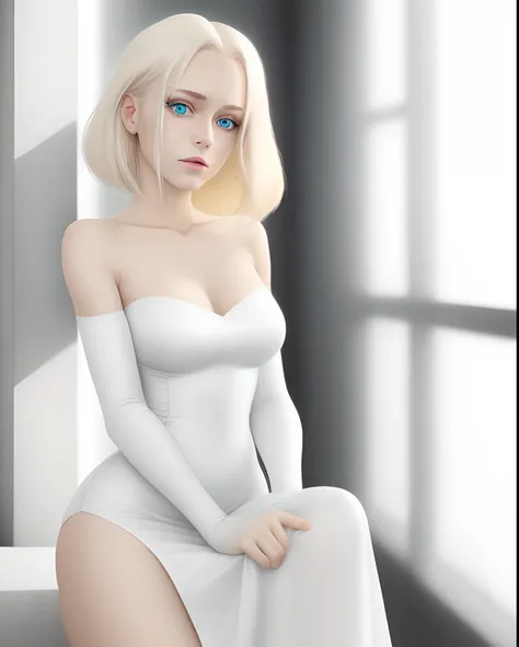 Beautiful woman in fantastic space, Tight micro dress white and gold color, 98k, {{masutepiece}}, Best Quality, High quality:1.4), {{[[front look}}, eye_Contact, Various poses)]], Very Clean Face, And very pretty eyes, Cute Images, Nice Image, {{full bodye...