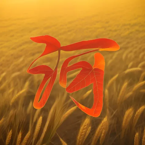 Autumn, fallen leaves, wheat, rice fields, details, abundant