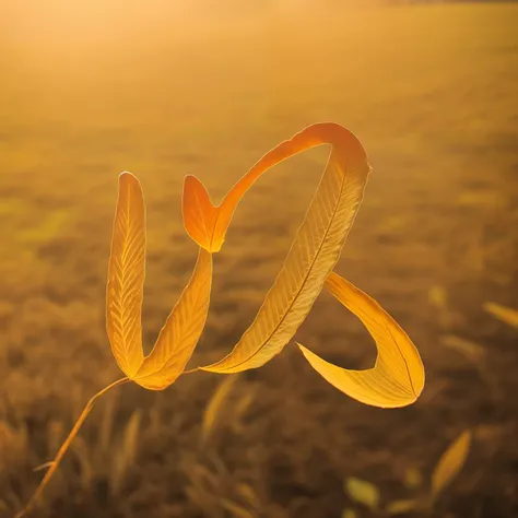 Autumn, fallen leaves, wheat, rice fields, details, abundant