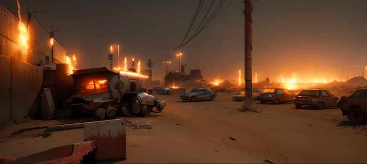 Mad Max style, rust, dirt, high quality and resolution, incredible realism, flames and blood spaces everywhere."  
 INFO --auto --s2