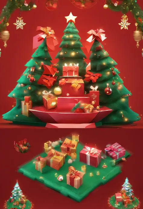 统一 8k 壁纸，ultra - detailed，Beauty and aesthetics，tmasterpiece，best qualtiy，christmas，（main body：car），Automotive elements，（Matching elements：elk，santa，Bell，gifts，snowflower，Christmas tree，）glittery，Warm，Detailed