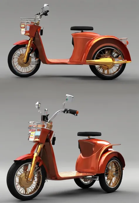 create the modern riksha with three wheeler more compact