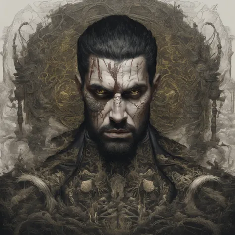 drake as a god, (body horror:1.4), (biomachine:1.3), (bloody:1.2), living being, (colorful:1.2), Hans Giger,  many hands, (zentangle:1.2),bright yellow eyes, evil smile,
oil on matte canvas, sharp details intricate, highly detailed, digital painting, rich ...