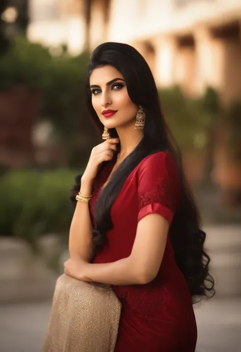 Pakistani girl wearing a formal outfit with a perfect updo, giving a presentation at her workplace in Pakistan. (Realisitc:1.5), 25 years old, breathtaking beauty, natural beauty, delicate face, beautiful eyes, (long wavy (dark shiny black hair: 1.5)), (hi...