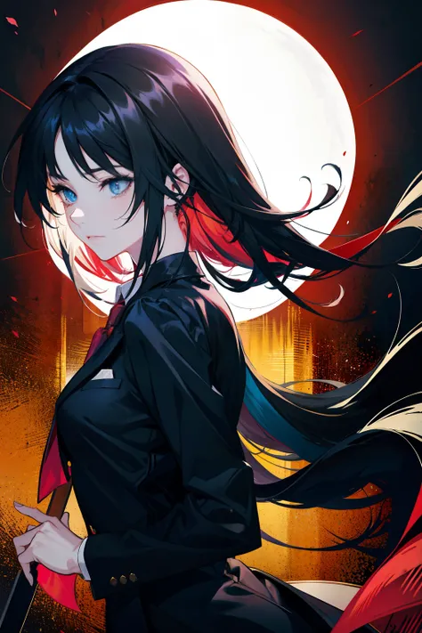 anime - style image of a girl in a black jacket and red tie, beautiful anime pose, anime beautiful girl, anime portrait of a beautiful girl, female anime style, young anime girl, realistic anime artstyle, beautiful guy in demon slayer art, tall anime guy w...