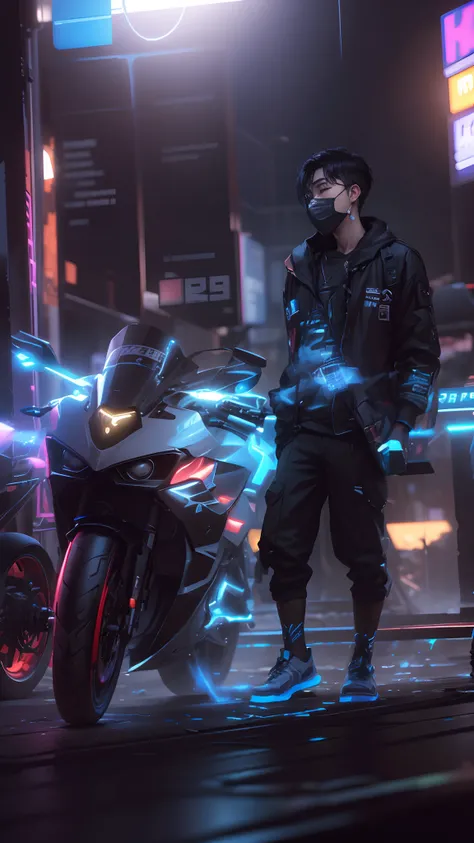 (hiperrealisme:1.1),(detail:1.2)8k,cyberpunk handsome korea boy, realistic face 8k, ultra realistic, bokeh