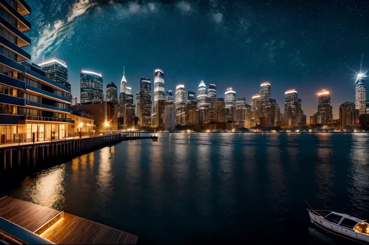 floatingcity,seaside,modernarchitecture,impressive skyline,breathtaking view,crystal-clear water,reflecting sunlight,serene atmosphere,glowing lights,high-rise buildings,panoramic view,unforgettable experience,twinkling stars,glittering reflections,glisten...