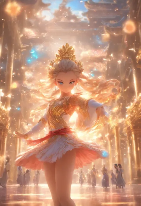 (Masterpiece, Best quality), 1girll(atenea_Asamiya Palace), Gymnastics girls，Rolling，highly detailed surreal vfx，Smudge，中景 the scene is，super-fine，ultra - detailed，high qulity，8K ，中景 the scene is，Full body like，oc rendered