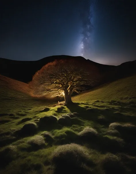 sycamore gap, night background