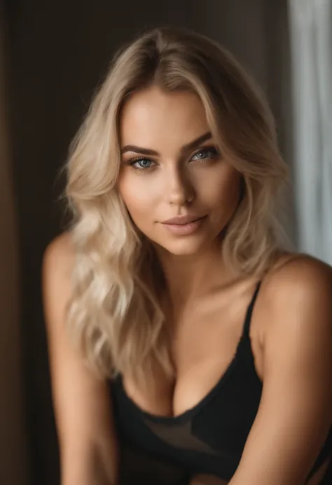 Woman in tank top and matching panties, fille sexy aux yeux bleus, portrait de Sophie Mudd, Portrait de Korina Cope, cheveux blonds et grands yeux, selfie of a young woman, Son maquillage, maquillage naturel, Look directly into the camera, Visages avec art...