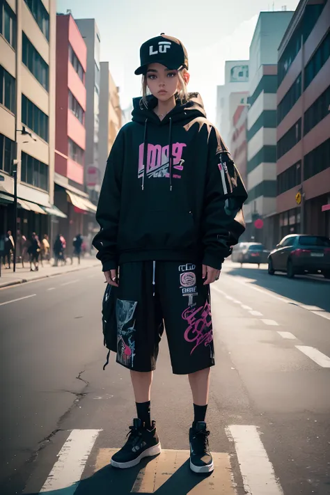 streetwear clothing brand named LOFI,best quality,4k,8k,highres,masterpiece:1.2,ultra-detailed,realistic:1.37,photorealistic:1.37,HDR,UHD,studio lighting,ultra-fine painting,sharp focus,physically-based rendering,extreme detail description,professional,viv...