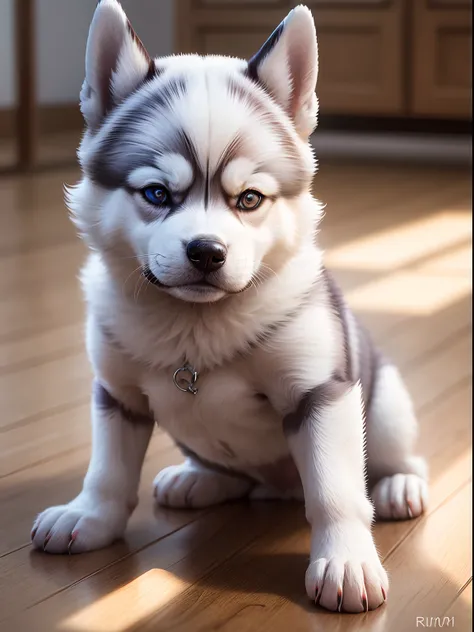 (Realista,mrlhor qualidade,obra-prima,foto raw),32k,cachorro husky siberiano,perfeita anatomia