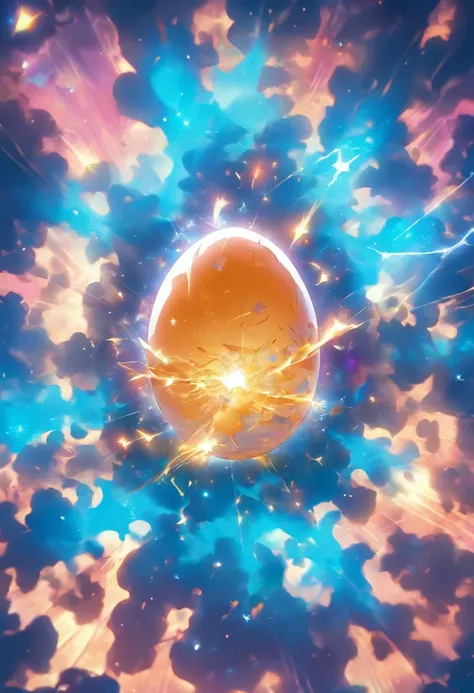 (((Cracked Cosmic Egg))) best quality, ultra-high resolution, 4K detailed CG, masterpiece, Universe, cosmic egg, broken shell ,galaxya, aesthetics, beautiful image, depth of field, screen-centered