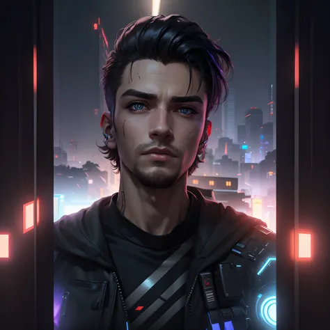 Change background, cyberpunk handsome boy realistic face, 8k, ultra realistic