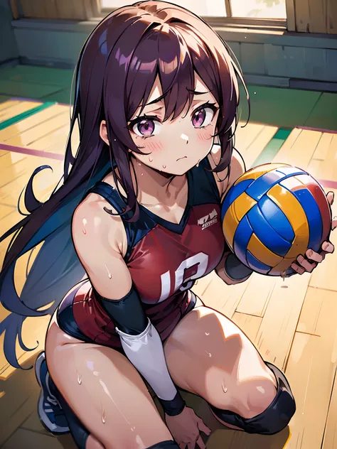 (((masutepiece))), (((Best Quality))), (((ultra-detailliert))), (((hight resolution))), ((superfine illustration)), ((Ultimate cutie)), Detailed beautiful face, Shiny hair, (gals), ((Plump)), (((2girls))), (((2 Female volleyball players))), (((yuri))), ((s...