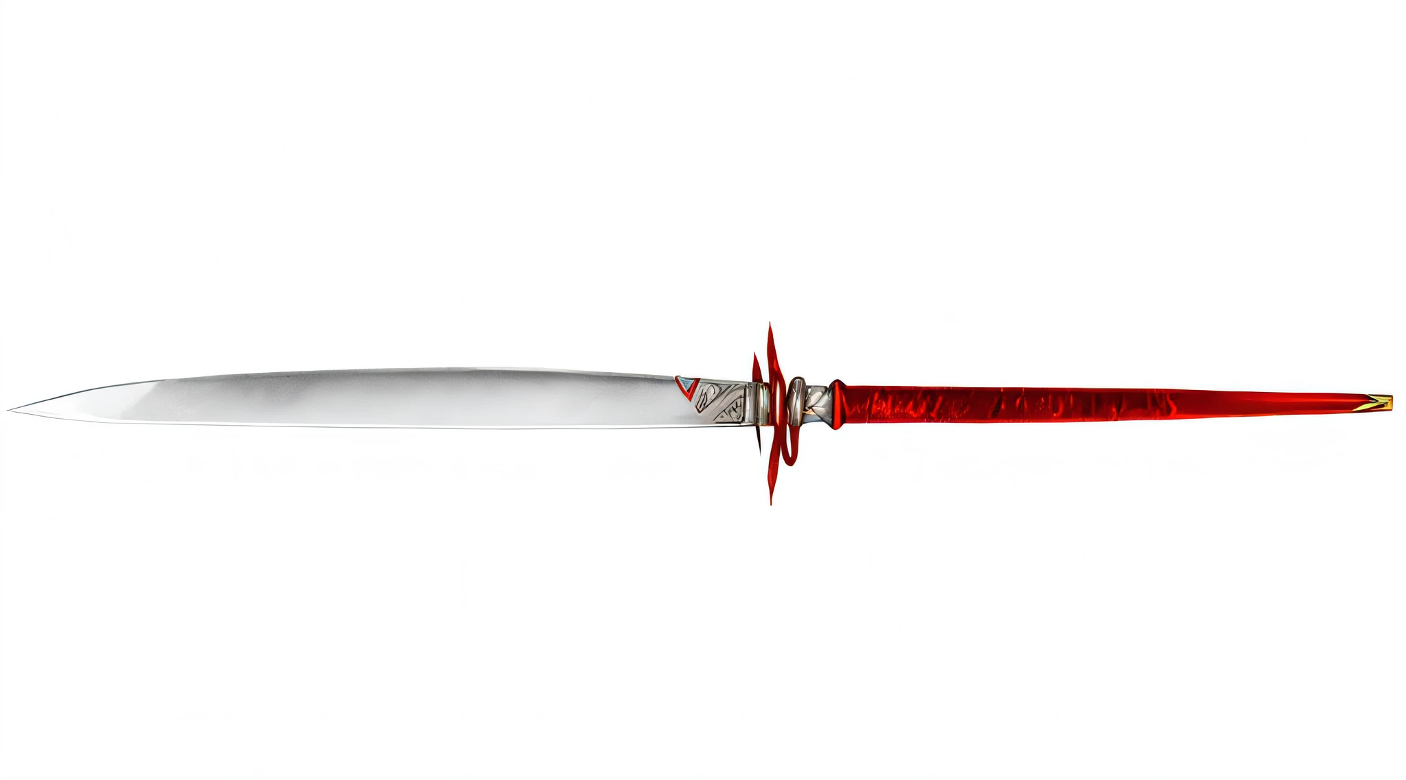 Japan Spear, The tip is a shining silver blade, The rod of the holding part is red