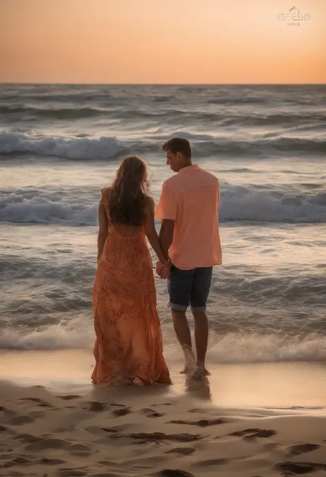 Melhor paisagem jangleDescreva um casal jovem, ambos com cabelos loiros, walking hand in hand along the boardwalk of Ipanema beach in Rio de Janeiro. The sun slowly sets on the horizon, Painting the sky with warm shades of orange and pink. Eles encontram u...