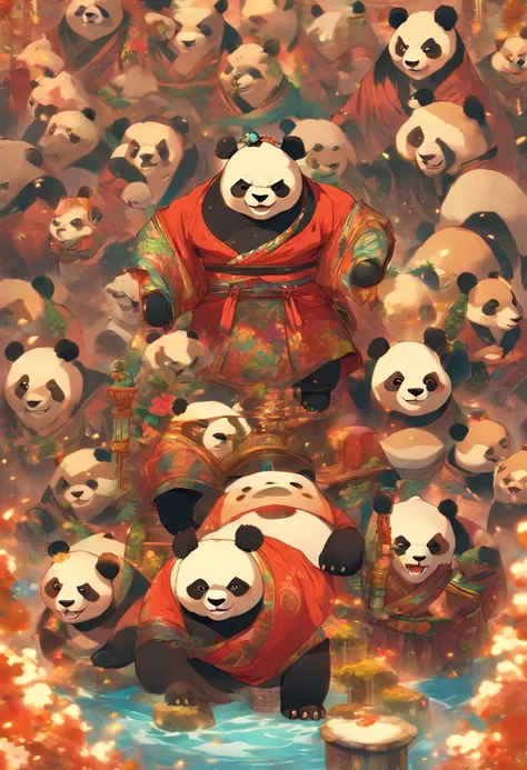 Panda, guerreiro, Ficar de Pe, expression would be, Num Templo, Postura de Sumo, Estilo Deslumbrante