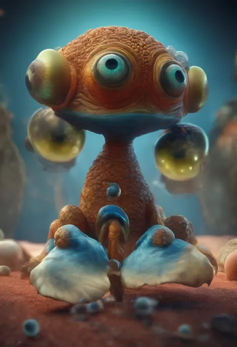 socker player with seven legs and three eyes