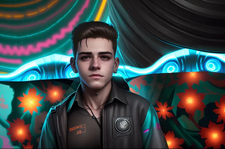 Change baground cyberpunk 17 years old handsome boysrealistic face. 8k