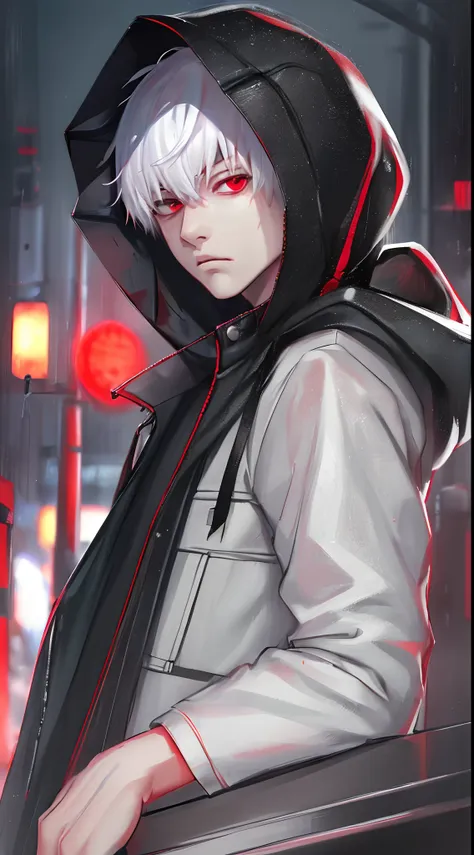 kk, best quality, more details, masterpiece, 1boy, kaneki ken, portrait, male focus, red eyes, solo, bangs, looking at viewer, h...