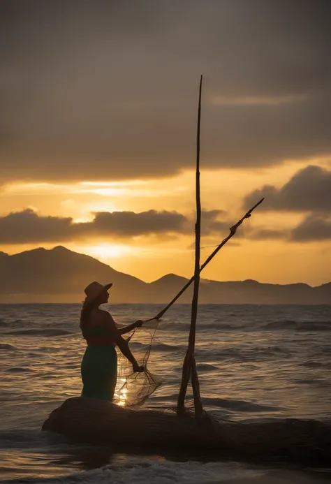 "Por favor, Create an artists depiction of the event that took place in October 1717, in the region of Guaratinguetá, in the state of São Paulo, Brasil. Neste evento, Three Fishermen - Domingos Martins Garcia, João Alves and Filipe Pedroso - went fishing i...