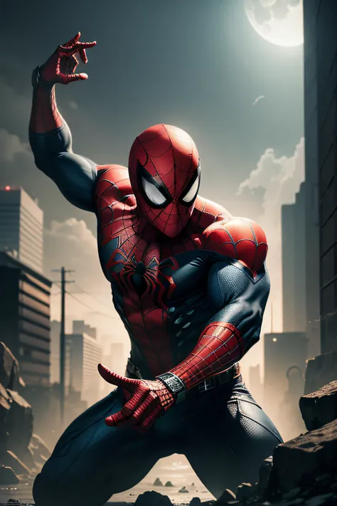 Spiderman fighting pose, details modern clothing, HDR, UHD, 64K, highly detailed, professional photography , sketch style, ink scratches, sharp lines, trending on artstation, realistic engine, vivid colors , high resolution scanning, The camera details eve...