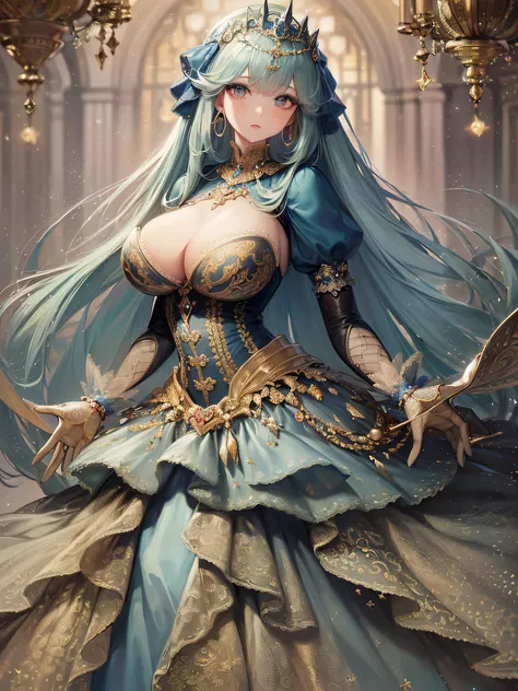 ((anime artstyle)),(Masterpiece),(Best Quality), (Super Detail),((Very Delicate and Beautiful)),cinematic lighting,1 girl,((full body portrait)),((standing in garden)),((solo)),(((1 fairytale princess in gorgeous embroidery and jeweled extremely gorgeous r...