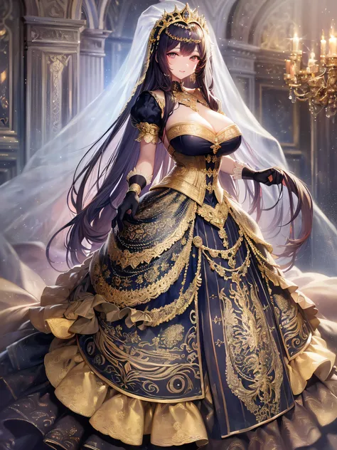 ((anime artstyle)),(Masterpiece),(Best Quality), (Super Detail),(Highly Detailed CG Unity 8k wallpaper),((Very Delicate and Beautiful)),cinematic lighting,1 girl,((full body portrait)),((standing in garden)),((solo)),(((1 fairytale princess in gorgeous emb...