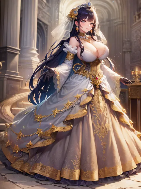 ((anime artstyle)),(Masterpiece),(Best Quality), (Super Detail),(Highly Detailed CG Unity 8k wallpaper),((Very Delicate and Beautiful)),cinematic lighting,1 girl,((full body portrait)),((standing in garden)),((solo)),(((1 fairytale princess in gorgeous emb...