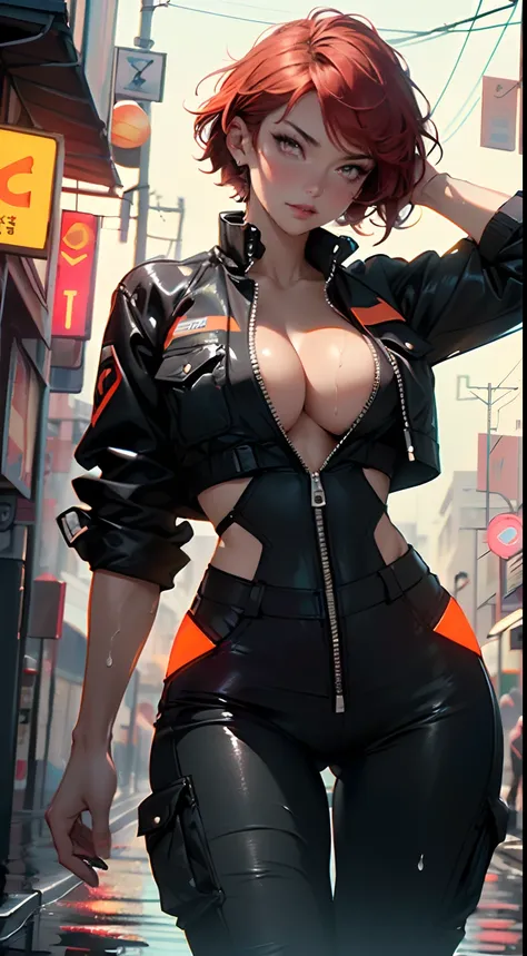 mechanical girl,1girl,(( 1girl with extremely cute and beautiful red hair)), neon orange accent, orange eyes,

(big breasts: 1.4),sagging breasts,(((short red hair: 1.35,cropped,redhead,very short hair))),(((neon orange eyes ))),intricate eyes,beautiful de...