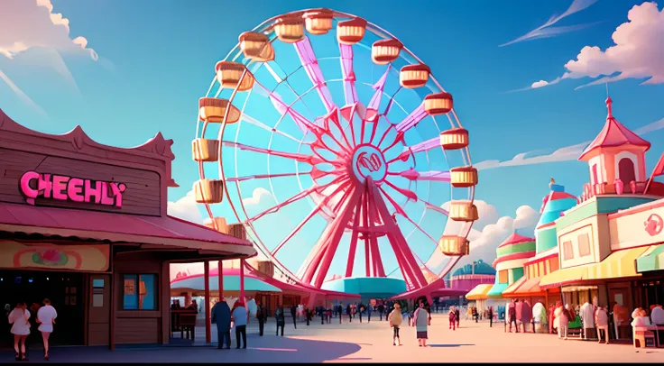 A Day at the Amusement Park, including a ferris wheel and roller coaster.