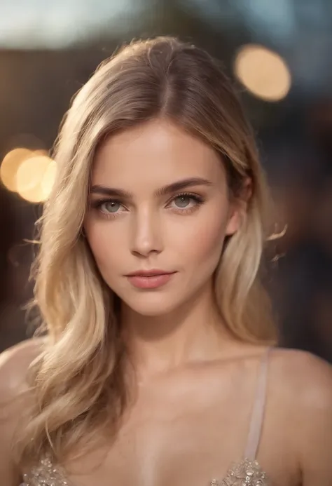 ((1 young and beautiful girl:1.2)), Super beautiful detailed face, look at me, Abrir ligeramente la boca, highest qualityr, high definition RAW color photos, Professional Photography, Cinematic Lights, (cara fina:1.2), (vista:1.2), ((escote:1.2)), blonde h...