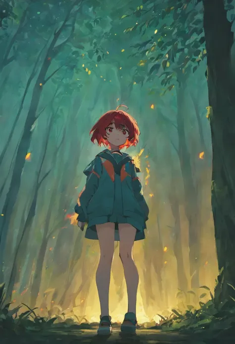 Ryuko Matoi from Kill La Kill smoking a cigarette beneath a tree, Shinji Ikari from Evangelion also standing under the tree, it is raining around the tree, Shinji is standing next to Ryuko beneath the tree smiling, Shinji is holding Ryukos hand,