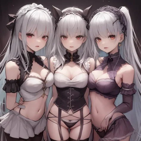 （（​masterpiece）），（（hightquality）），（（（hight resolution））），（（（（Harem of a large group of girls with purplish-silver hair）））），，（（（（Body shape々Harem girl with purplish-silver hair）））），（（（appearance々Harem girl with nice hairstyle and purplish-silver hair））），（（（...