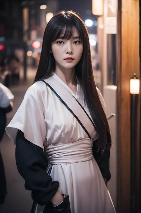 Masterpiece, Beth, Night, full moon, 1 female, Mature woman, Chinese style, Ancient China, Sister, Royal Sister, Cold face, Expressionless, Silver white long haired woman, Light pink lips, calm, Intellectual, Three bangs, Grey Eyes, assassins, Long sword, ...