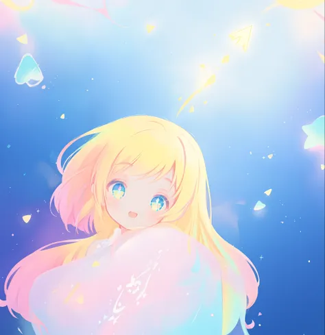 beautiful anime girl in colorful liquid dress, vibrant pastel colors, (colorful), magical lights, long flowing colorful hair, sparkling lines of light, inspired by Glen Keane, inspired by Lois van Baarle, disney art style, by Lois van Baarle, glowing aura ...