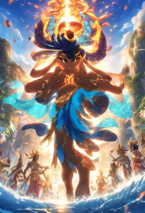 (((rio))) best quality, ultra-high resolution, CG detalhado 4K, piece of master, rio, Deusa hindu, mitologia hindu, Imagem hindu, ((Standing)) aesthetic, centrado na tela, corpo inteiro