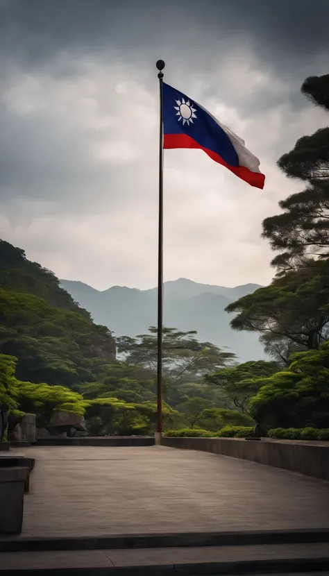 Flag of Taiwan with fringe around