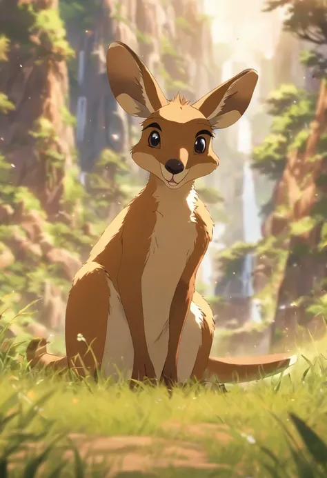 (((Animals))) best quality, very high resolution, 4K detailed CG, master piece,Kangaroo, Mountains, Forest,aesthetics, ((Kangaroo)), Beautiful image, centered on the screen