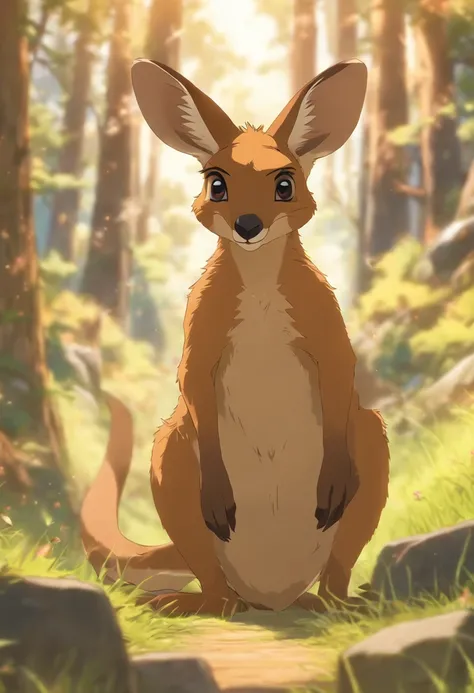 (((Animals))) best quality, very high resolution, 4K detailed CG, master piece,Kangaroo, Mountains, Forest,aesthetics, ((Kangaroo)), Beautiful image, centered on the screen