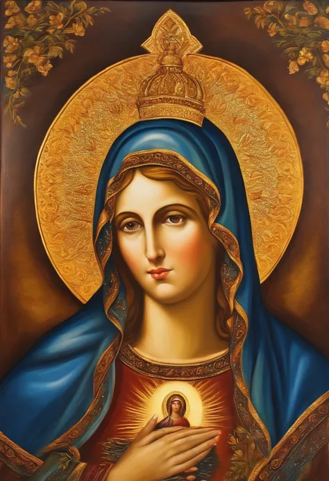 Oil painting of Mary, mother of God