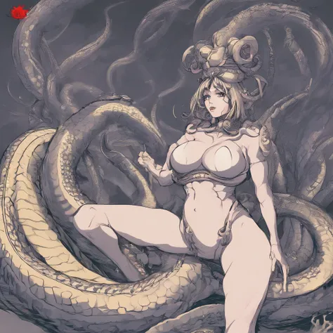 me, long snake like body, butt naked and clothesless, plump round pregnancy and plump boobs, Tentacle Maiden, slime, goddess, royal sister, mucus, nausea, big breasts, pregnant, tall giantess, giantess standing by a city tall building, giant giantess, fema...