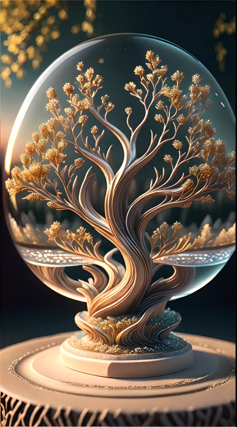 (Best quality,4K,8K,A high resolution,Masterpiece:1.2),Ultra-detailed,(Realistic,Photorealistic,photo-realistic:1.37),Escultura:1.37,Northern,south,Multiverse,Diverse landscape,Natural beauty,Ceramic craftsmanship,Glass surface,Twisted branches,Flickering ...